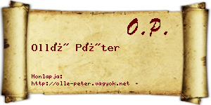 Ollé Péter névjegykártya