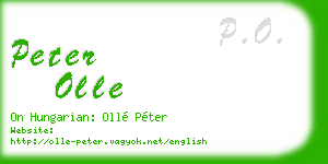 peter olle business card